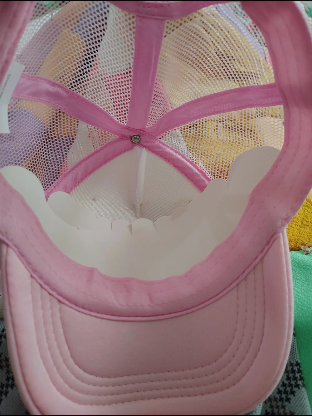 Pink Crochet Patch Trucker Cap New